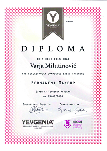 Diploma Varja Amsterdam